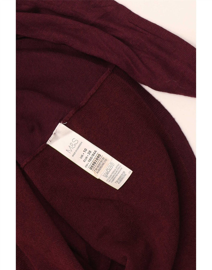 Marks & Spencer Dame Tunika Top UK 10 Small Bourgogne Akryl