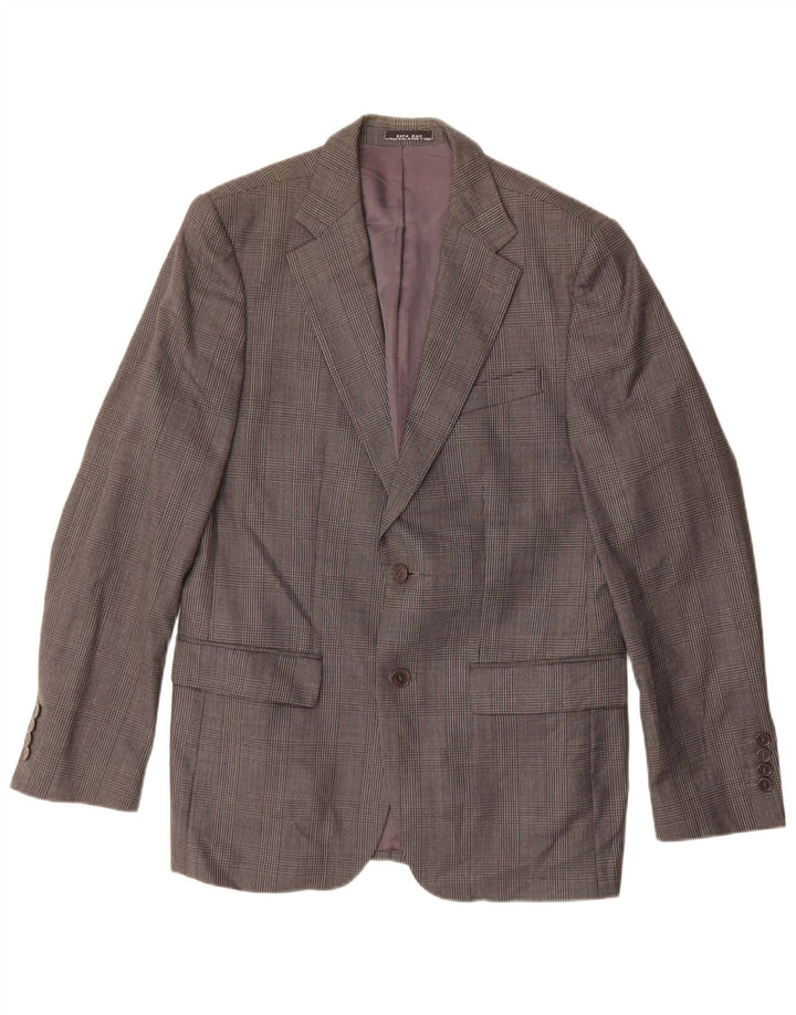 ZARA Blazerjakke til mænd med 2 knapper EU 50 Medium Grå Houndstooth Viscose