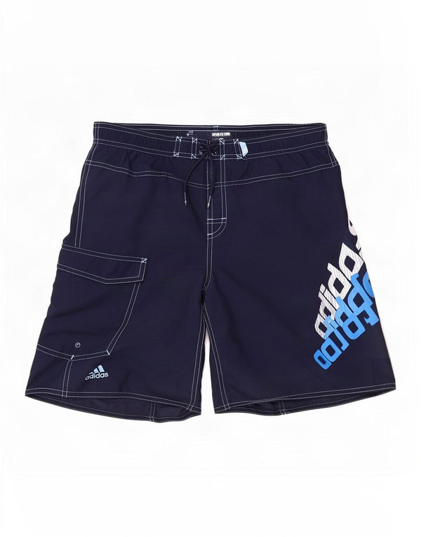 Adidas drenge grafiske svømmeshorts 13-14 år marineblå polyester