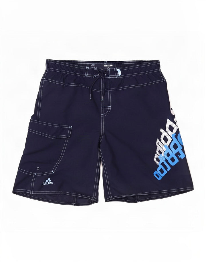 Adidas drenge grafiske svømmeshorts 13-14 år marineblå polyester