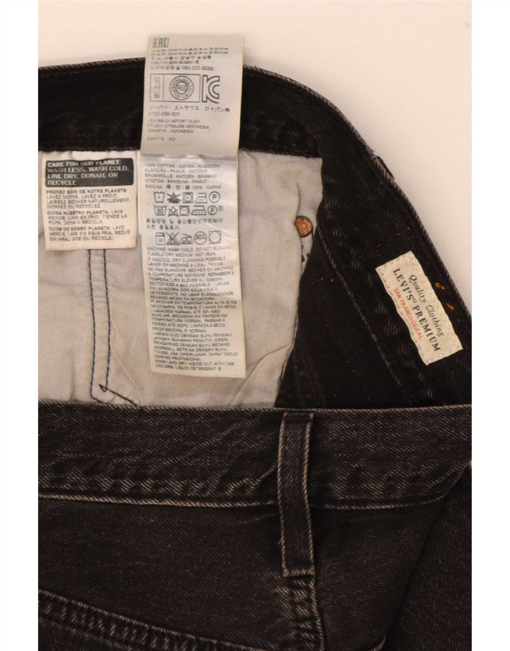Levi's Womens 501 Distressed Denim Shorts W30 Medium Black Bomuld