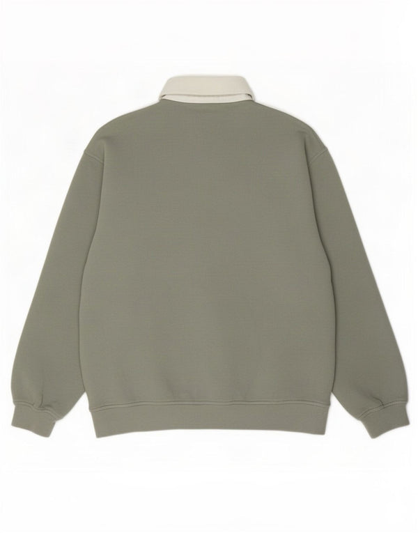 Zara Mens Polo Neck Sweatshirt Jumper Small Green