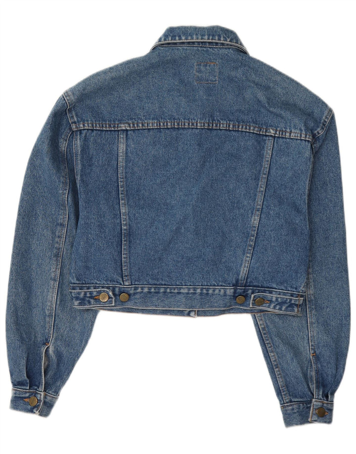 Stefanel Dame Crop Denim Jacket UK 12 Medium Blue