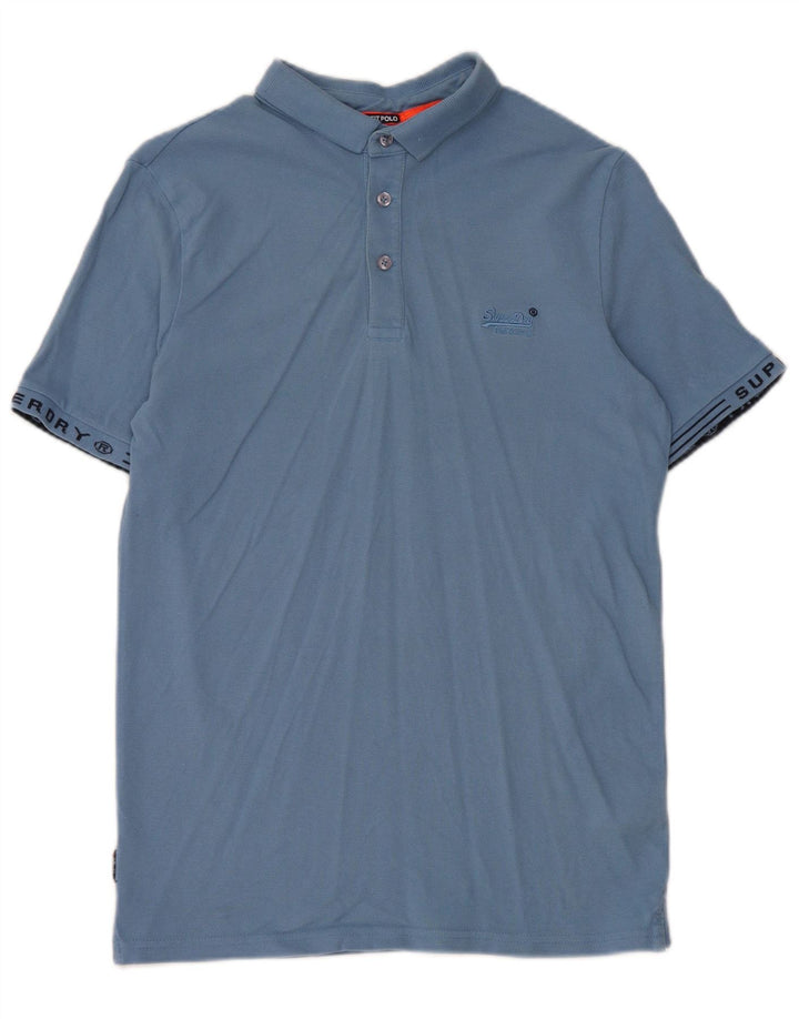 Superdry grafisk poloshirt til mænd mellemblå bomuld