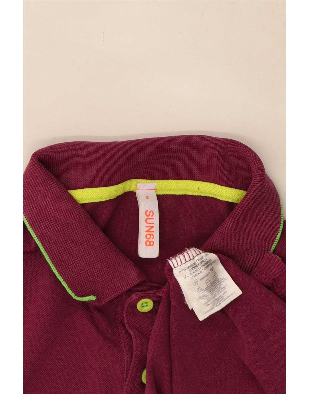 Sun68 Herre poloshirt Lille lilla Colourblock Bomuld