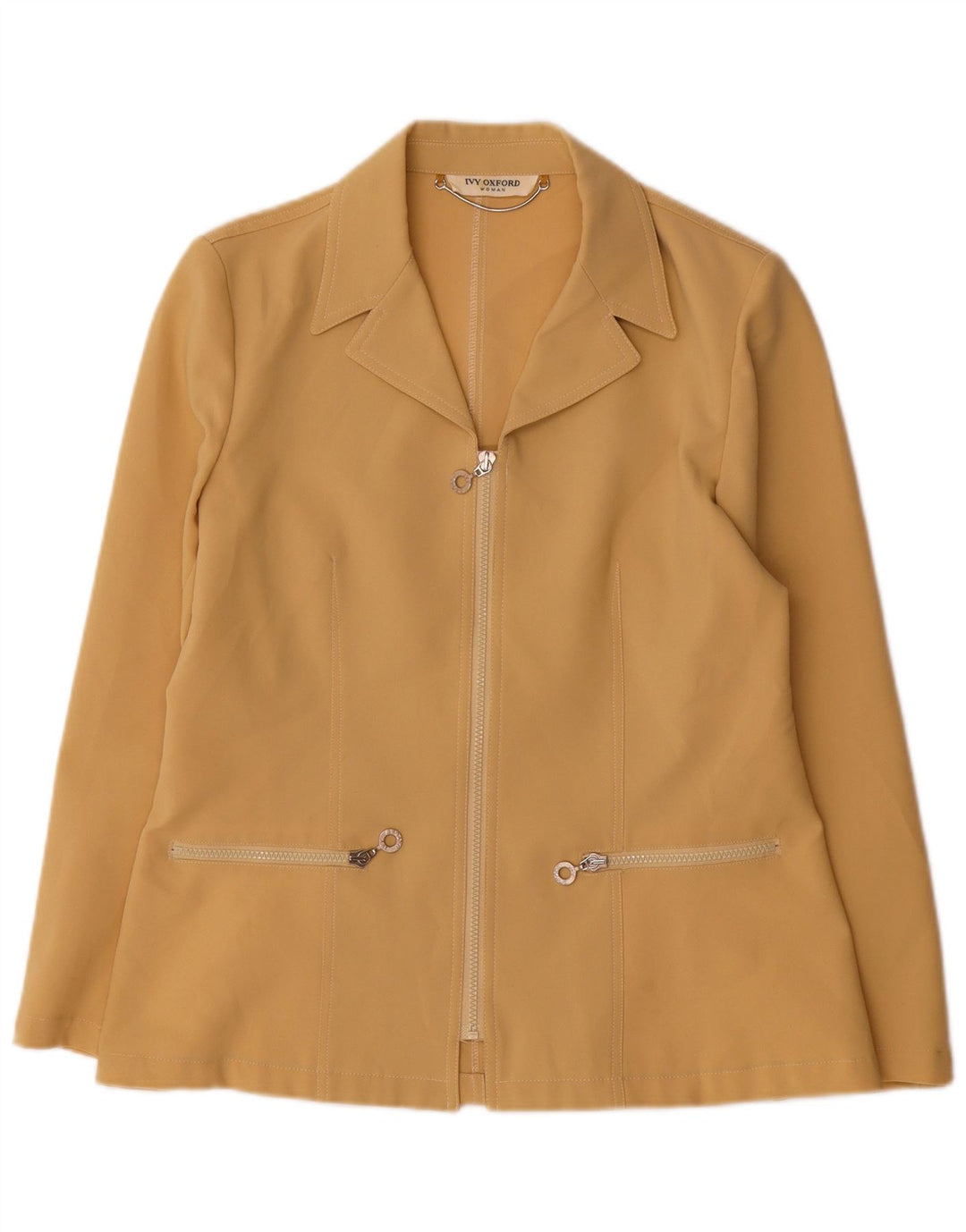 Ivy Oxford Dame Blazerjakke med fuld lynlås IT 44 Medium Beige Polyester