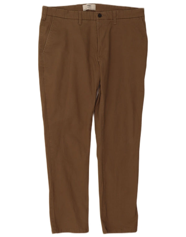 Marks & Spencer Herre Slim Fit Chinobukser W36 L29 Beige Bomuld