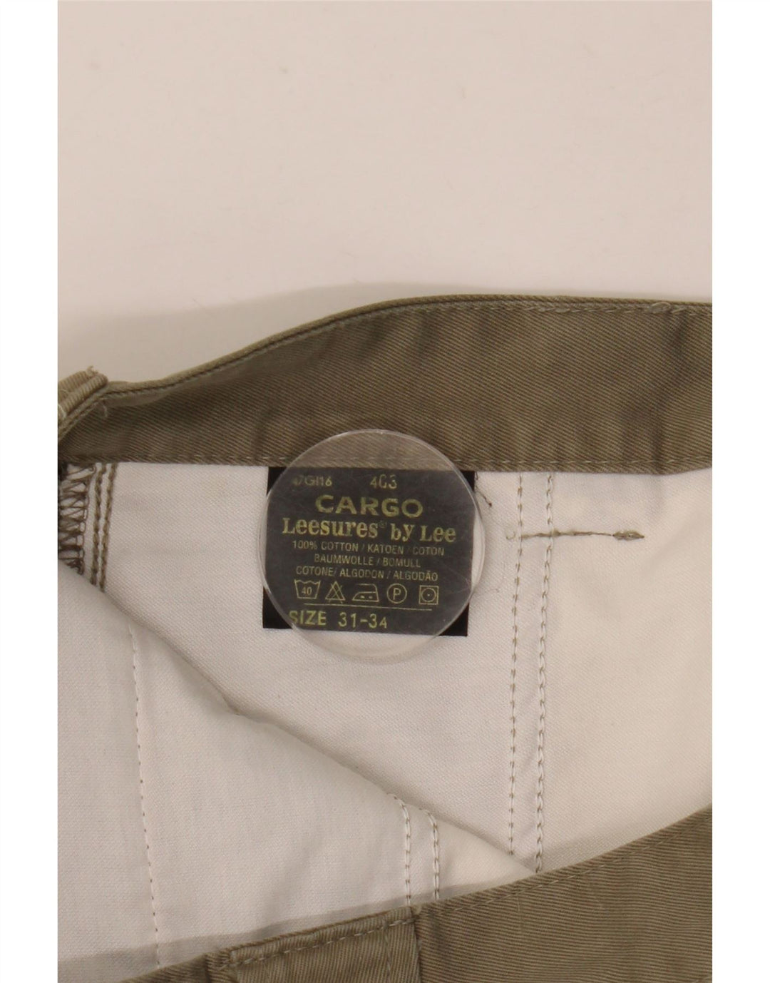 LEE Straight Cargo Bukser til mænd W31 L31 Beige Bomuld