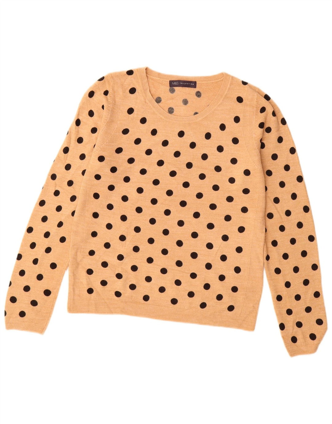 MARKS & SPENCER Dame Boat Neck Jumper Sweater UK 10 Small Beige