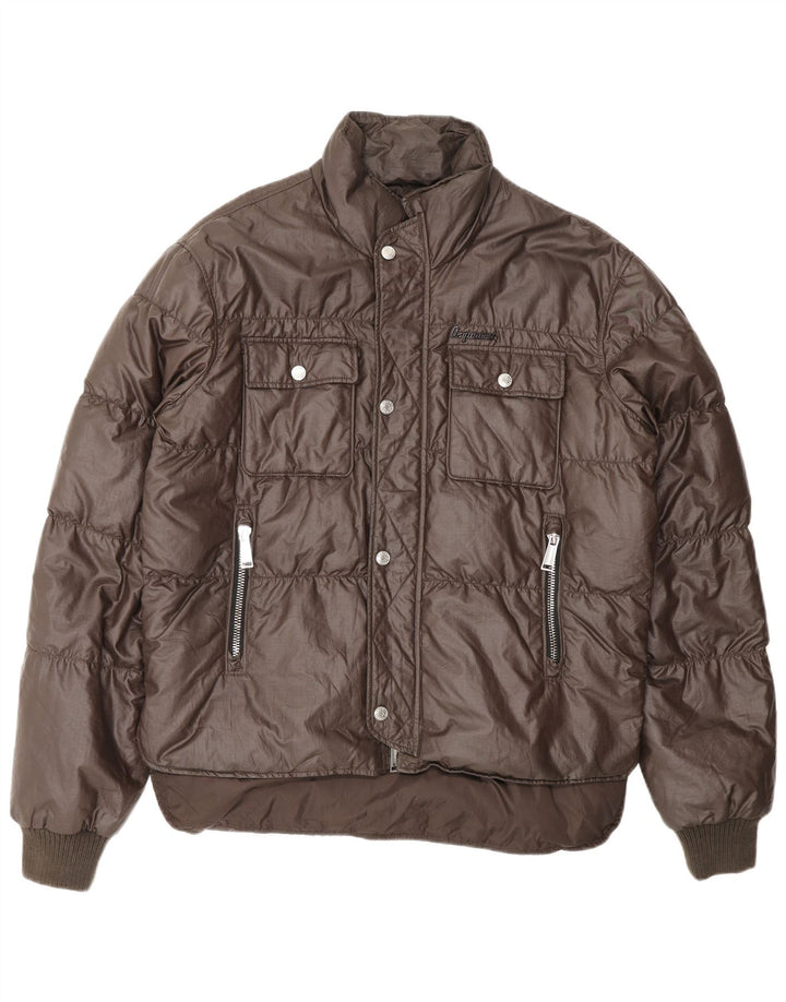 Dsquared Herre lynlås polstret jakke IT 48 Medium Brown Designer