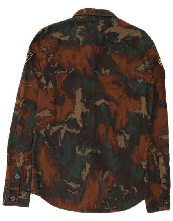Superdry Herre Classic Fit Military Shirt Lille grøn Camouflage Bomuld