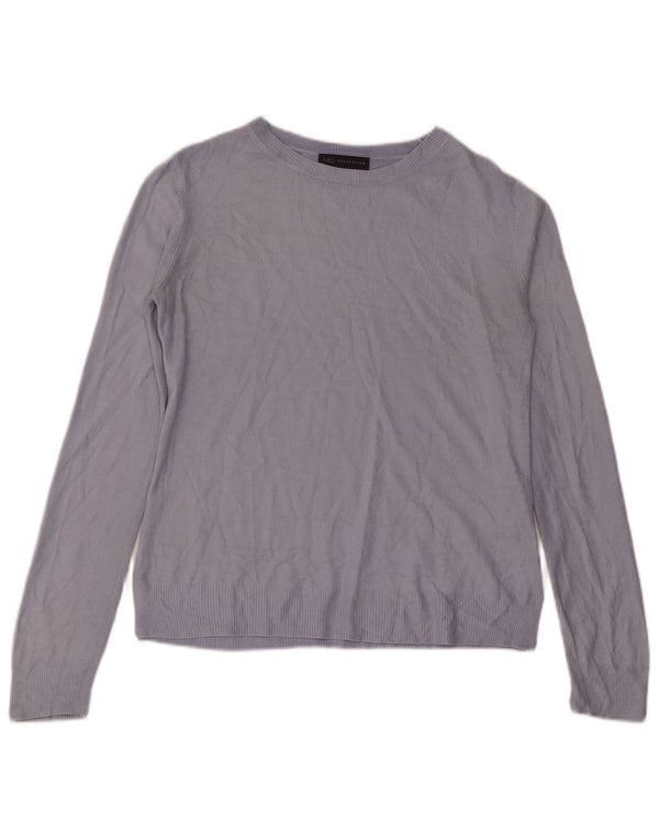 Marks & Spencer Dame Loose Fit Boat Neck Jumper Sweater UK 10 Small Blue