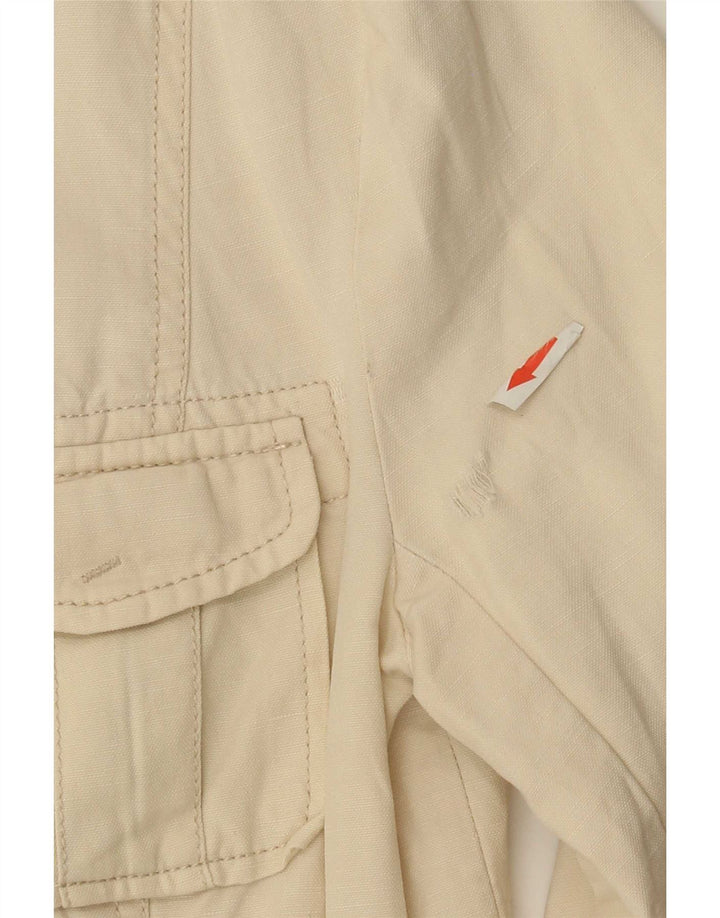 Zara Womens Utility Jacket UK 12 Medium Beige Bomuld
