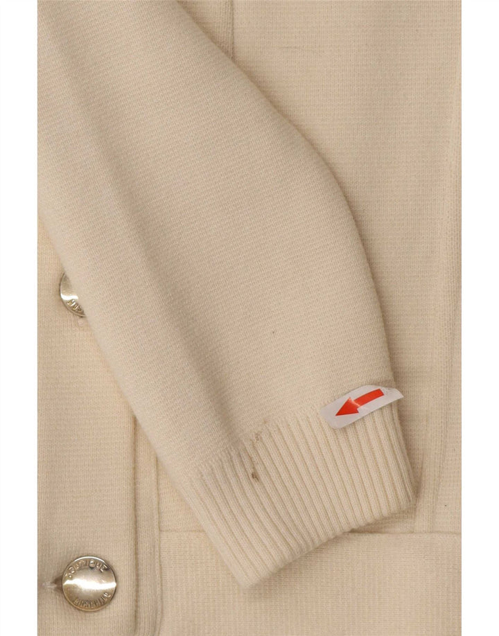 Moschino Dame Cardigan Sweater UK 8 Small Off White Uld