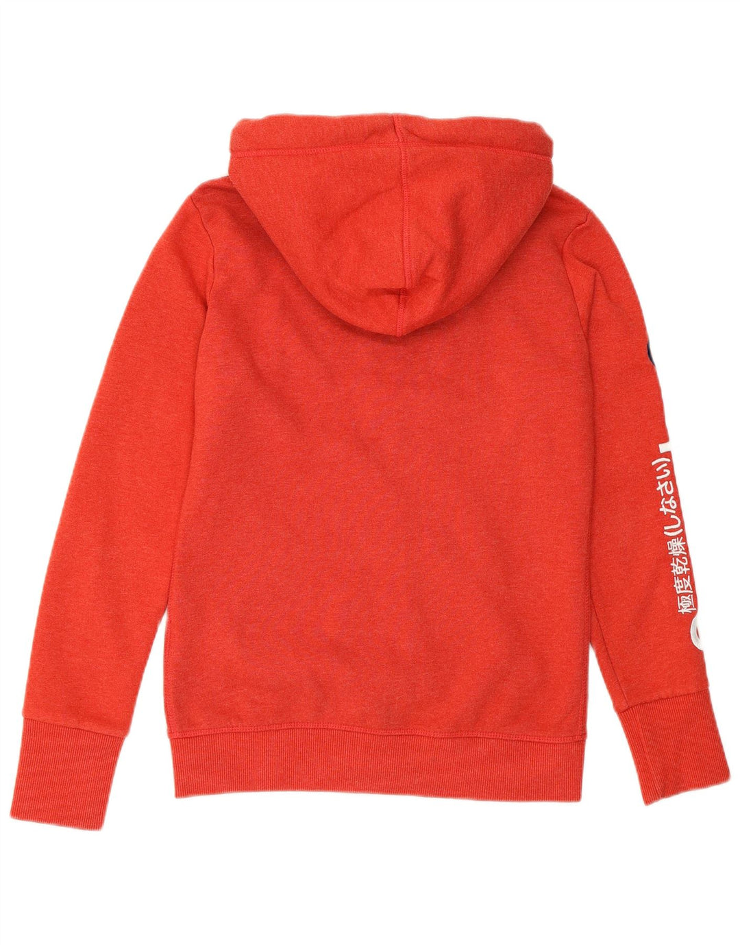 SUPERDRY Dame grafisk hættetrøje Sweater UK 8 Small Orange Bomuld