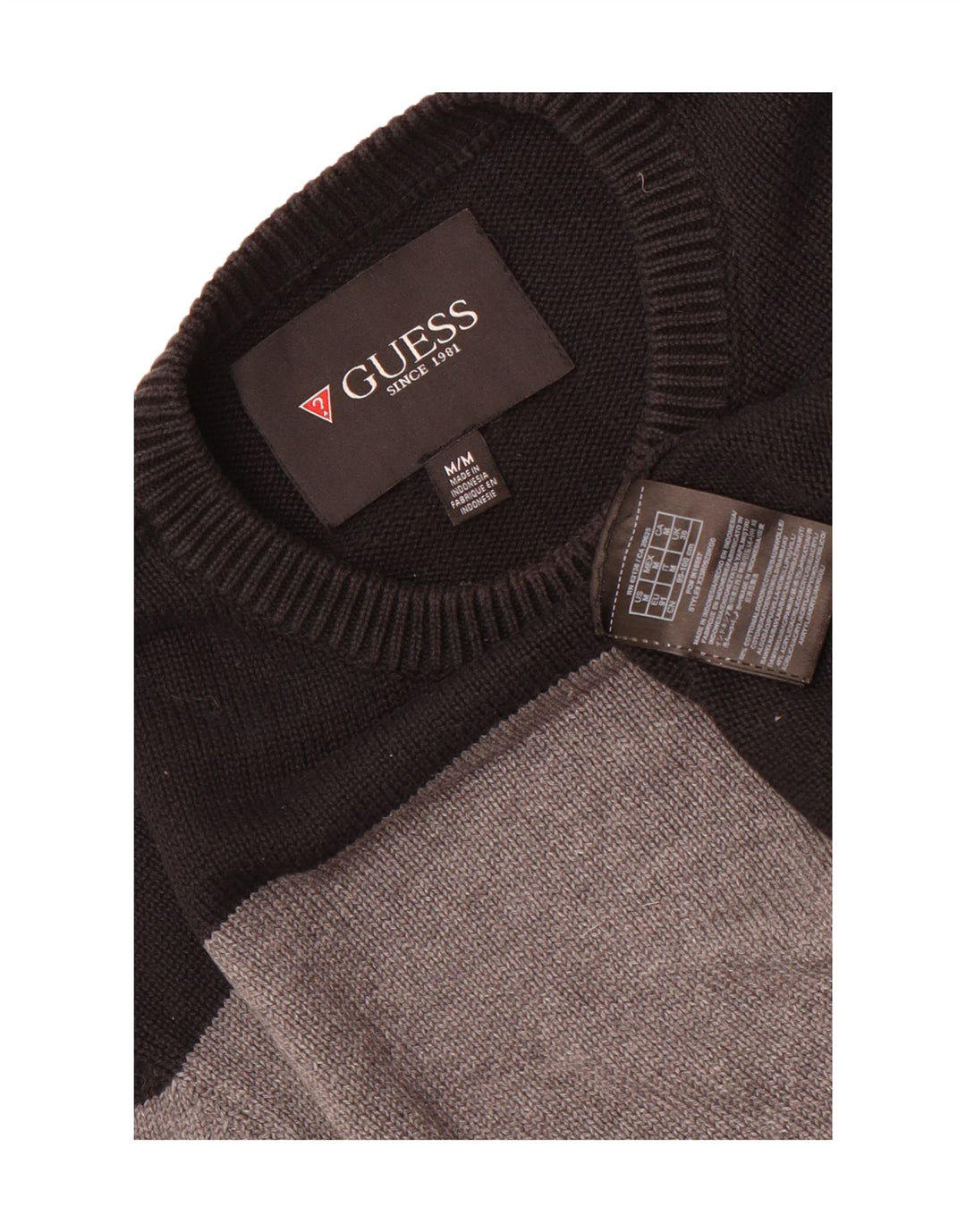 Guess trøje med rund hals til mænd Medium Sort Colourblock Bomuld