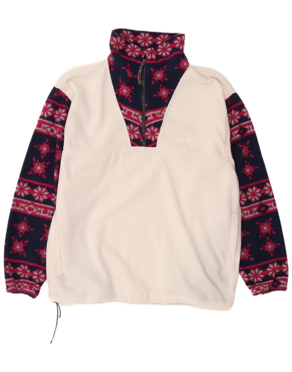 BAILO Fleece Jumper med lynlås til mænd XL White Fair Isle Polyester