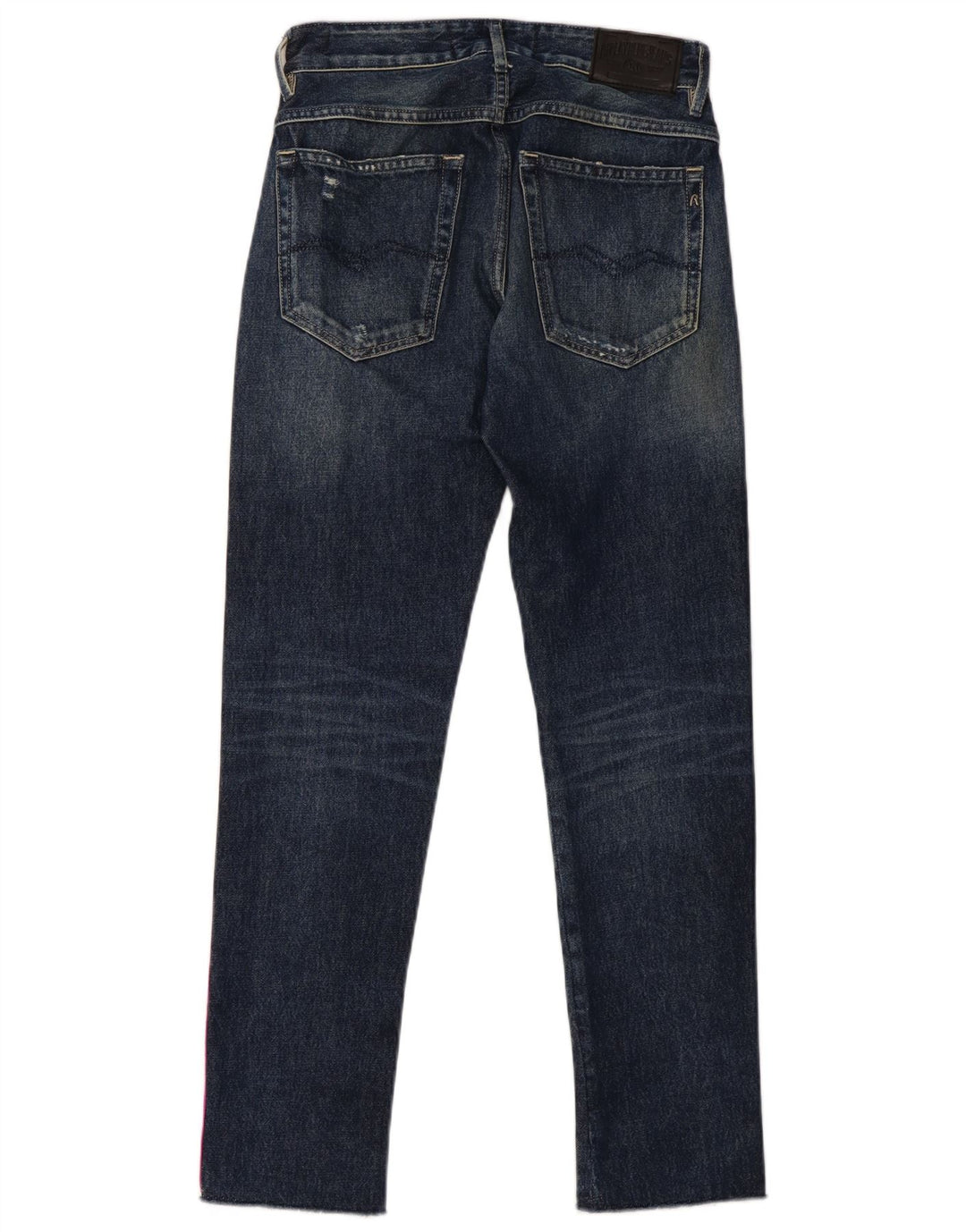REPLAY Womens Distressed Slim Jeans W23 L28 Blue Colourblock