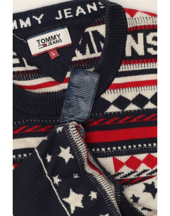 Tommy Hilfiger Herre Crew Neck Jumper Sweater Stor Flerfarvet Stribet