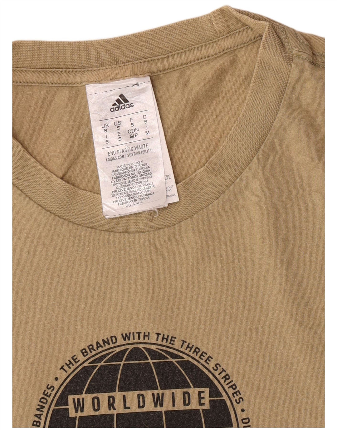 Adidas Herre Regular Graphic T-Shirt Top Lille Khaki Bomuld