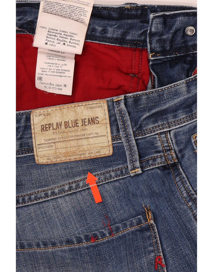 Replay Herre Slim Jeans W32 L32 Blå Bomuld