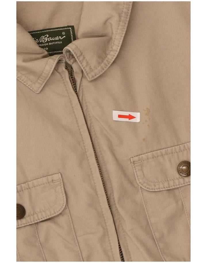 Eddie Bauer Kvinder Utility Jacket UK 12 Medium Beige Bomuld