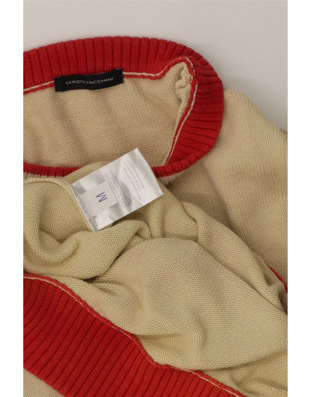 Sergio Tacchini Herre sweater med rund hals, medium beige bomuld