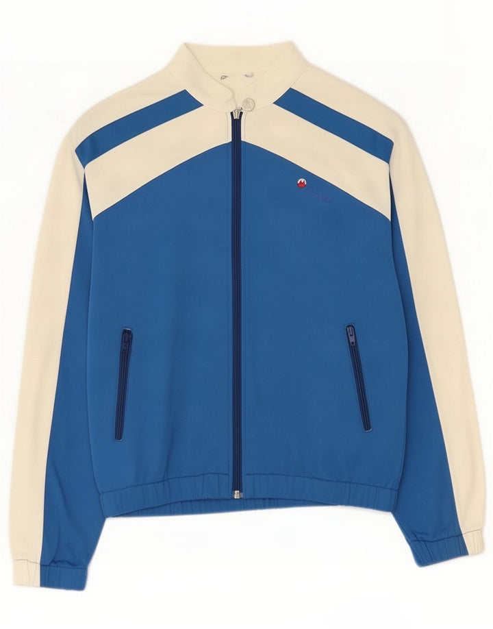 Vintage træningsdragt til mænd Topjakke Medium Blue Colourblock Polyamid