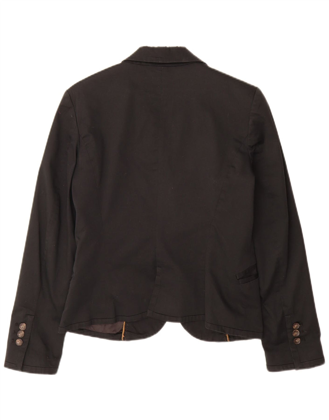 Zara Dame 2 Button Blazer Jacket UK 14 Large Black Bomuld