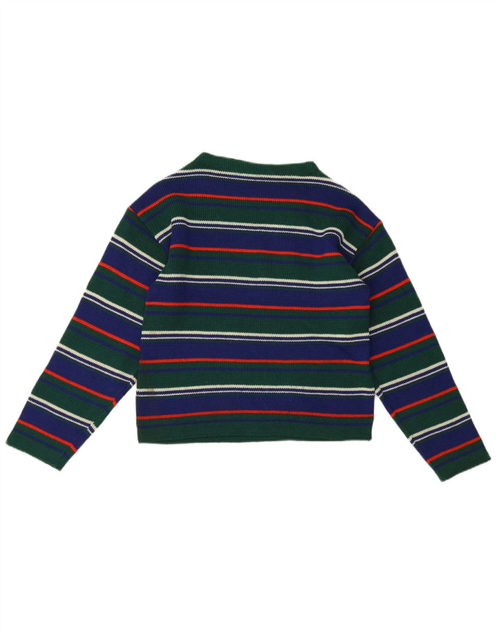 Vintage Dame Turtle Neck Jumper Sweater IT 42 Medium Grøn Stribet