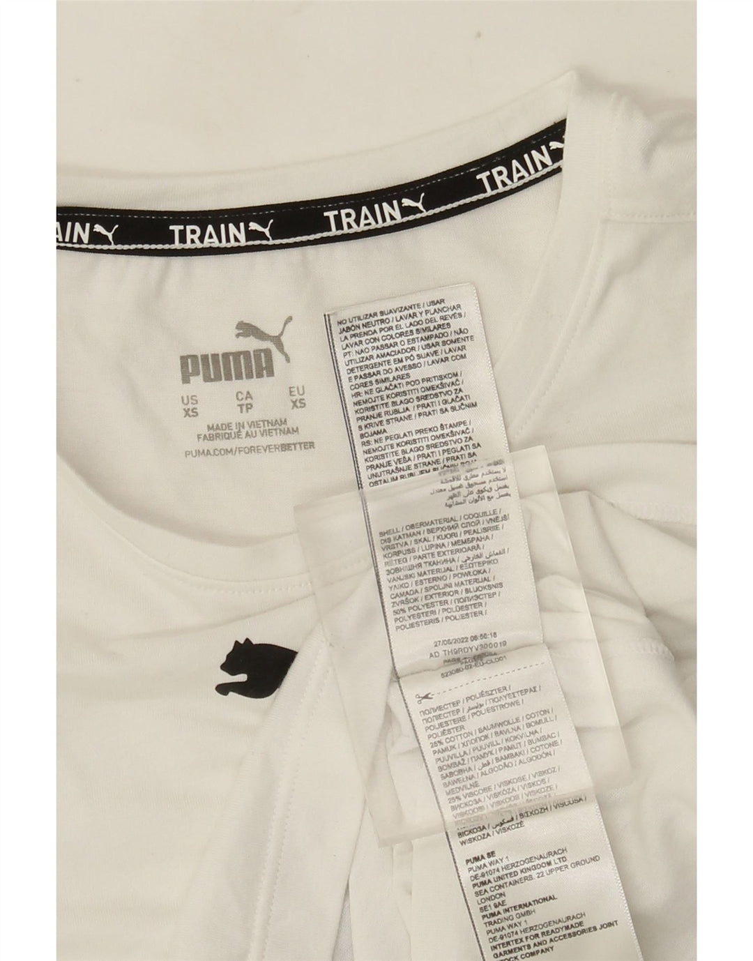 Puma Womens Crop Grafisk Vest Top UK 6 XS Hvid Polyester