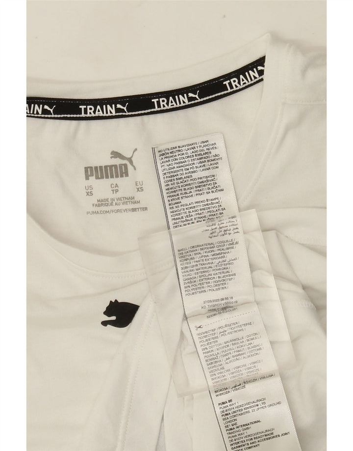 Puma Womens Crop Grafisk Vest Top UK 6 XS Hvid Polyester
