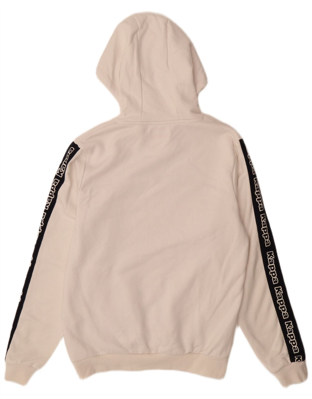 KAPPA Mens Graphic Hoodie Jumper Medium White Colourblock Cotton