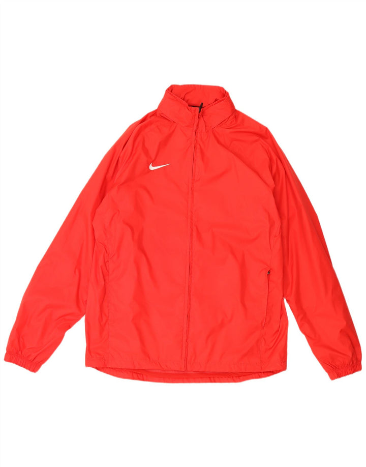 Nike Regnjakke med hætte til mænd UK 40 Stor rød nylon