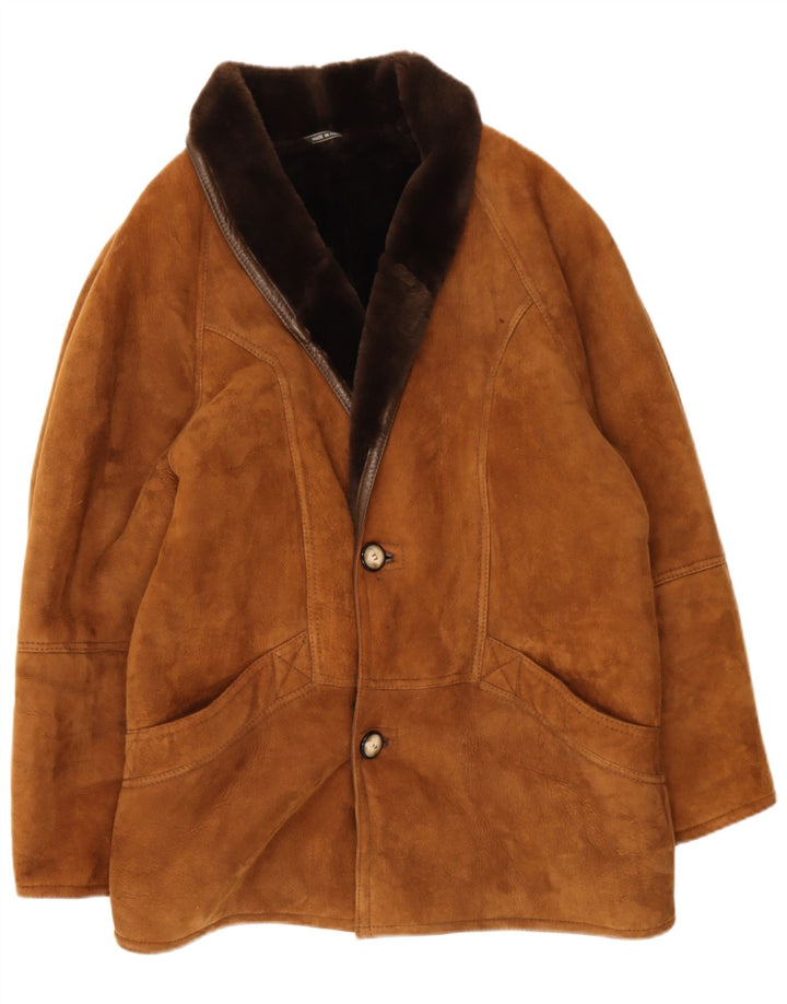 Vintage Herre Shearling Jacket IT 48 Medium Brun