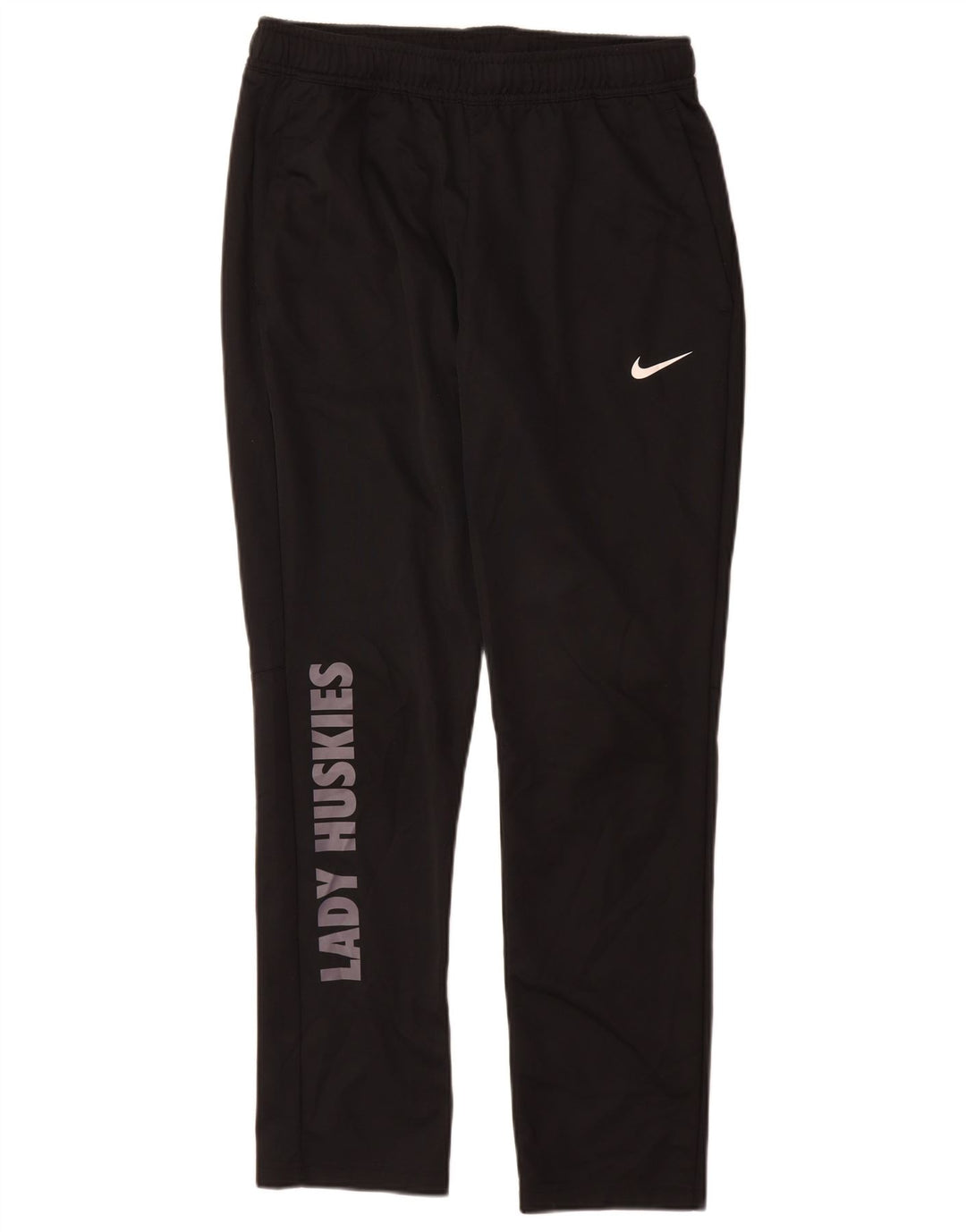 Nike Dame Dri Fit Grafisk træningsdragt Bukser UK 14 Medium Sort Polyester
