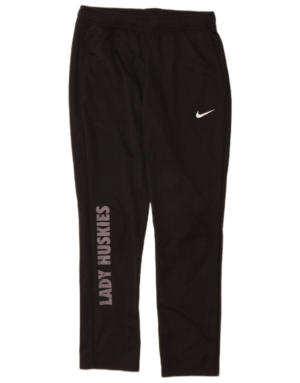 Nike Dame Dri Fit Grafisk træningsdragt Bukser UK 14 Medium Sort Polyester
