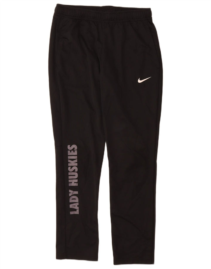 Nike Dame Dri Fit Grafisk træningsdragt Bukser UK 14 Medium Sort Polyester