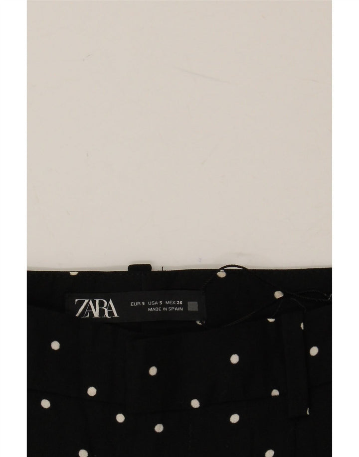 Zara Dame Harem Bukser Small W26 L26 Sort Polka Dot