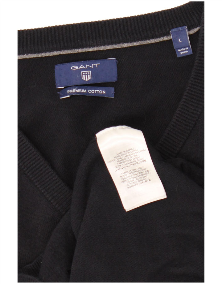 Gant Herre V-hals sweater Stor marineblå bomuld