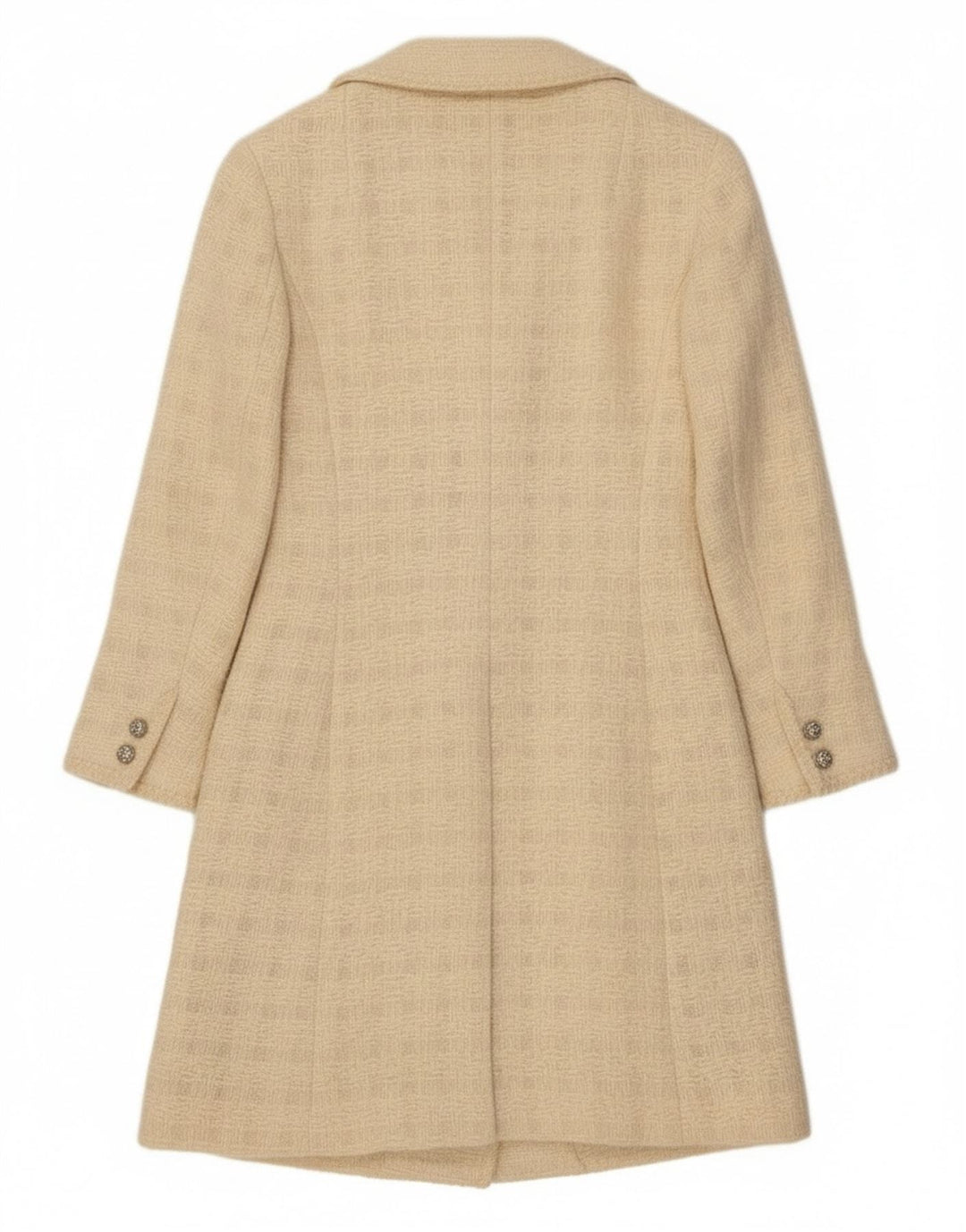Eksklusiv dameoverfrakke UK 10 Small Off White Check