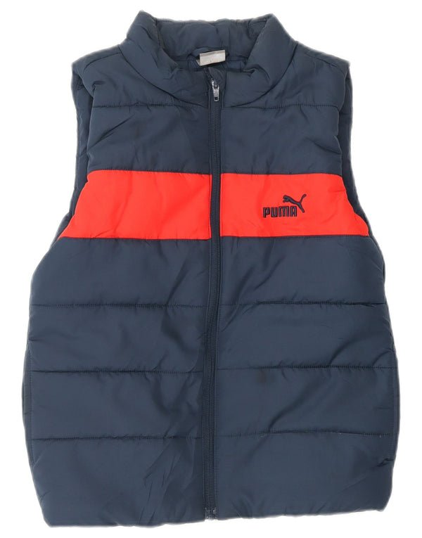 Puma Boys Polstret Gilet 7-8 år Navy Blue Colourblock Polyester