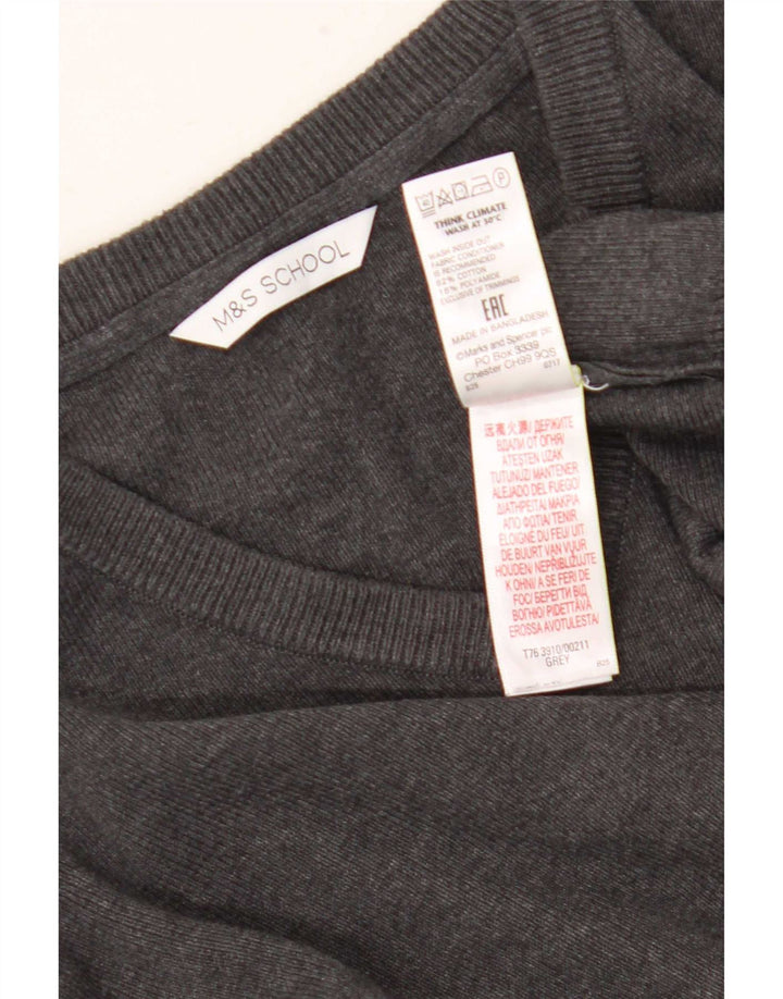 Marks & Spencer Boys V-hals sweater 13-14 år Grå bomuld