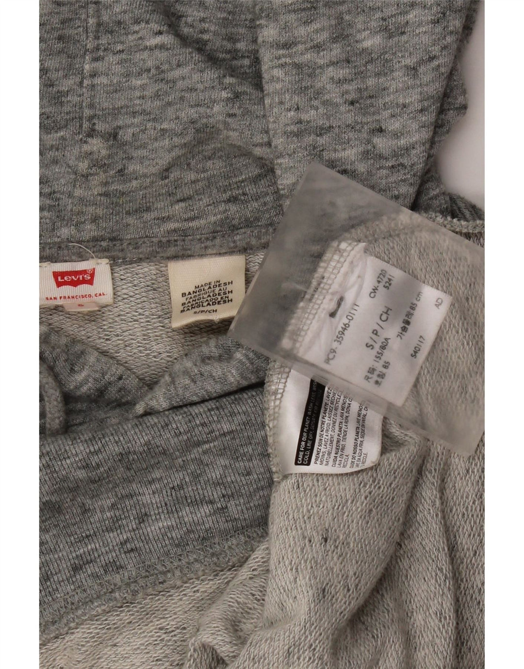 Levi's Grafisk oversize hættetrøje til kvinder UK 10 Små grå flækkede