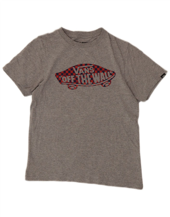 Vans drenge grafisk t-shirt top 10-11 år medium grå flækket bomuld