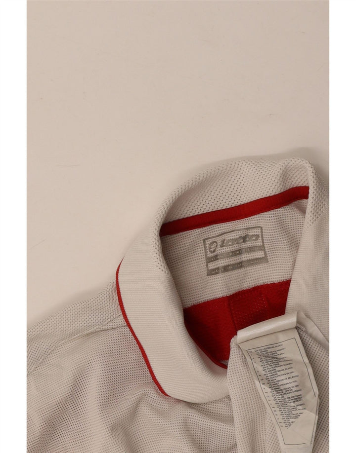 LOTTO Mens Polo Shirt Large White Colourblock Polyester