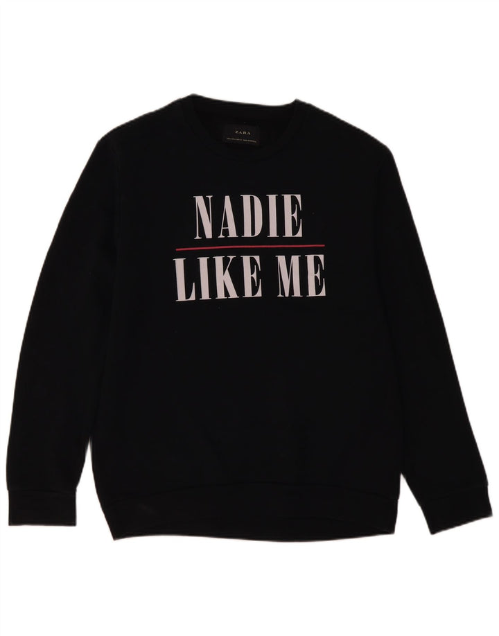 Zara Graphic Sweatshirt Jumper Large Sort