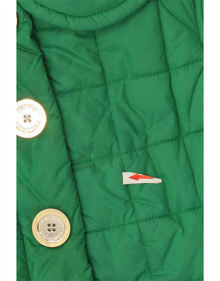 Juicy Couture Dame Polstret Gilet UK 14 Medium Green Polyester