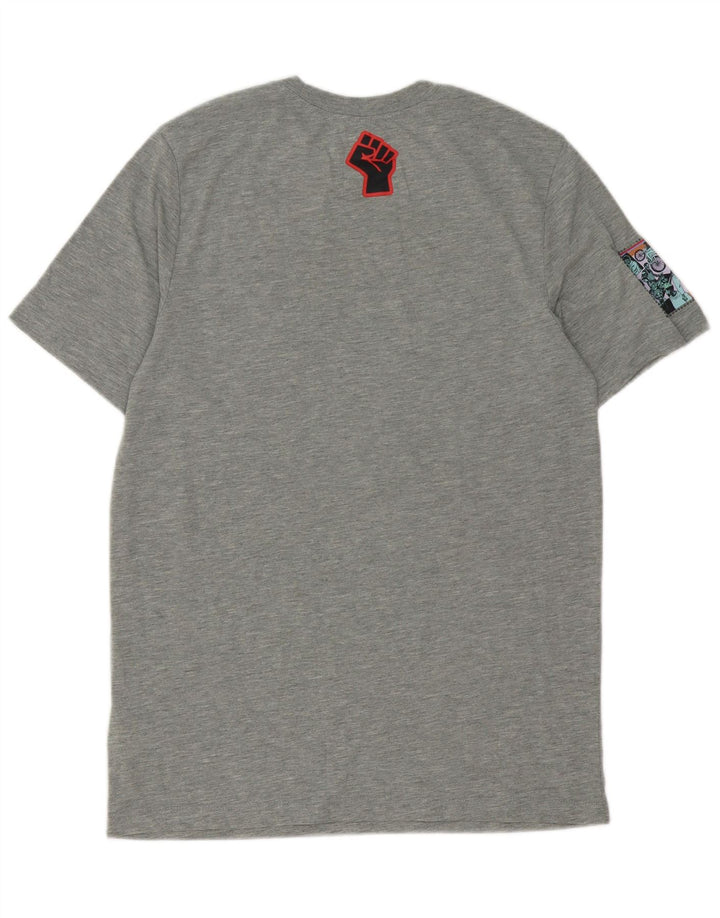 Nike Herre Dri Fit grafisk T-shirt top mellemgrå polyester