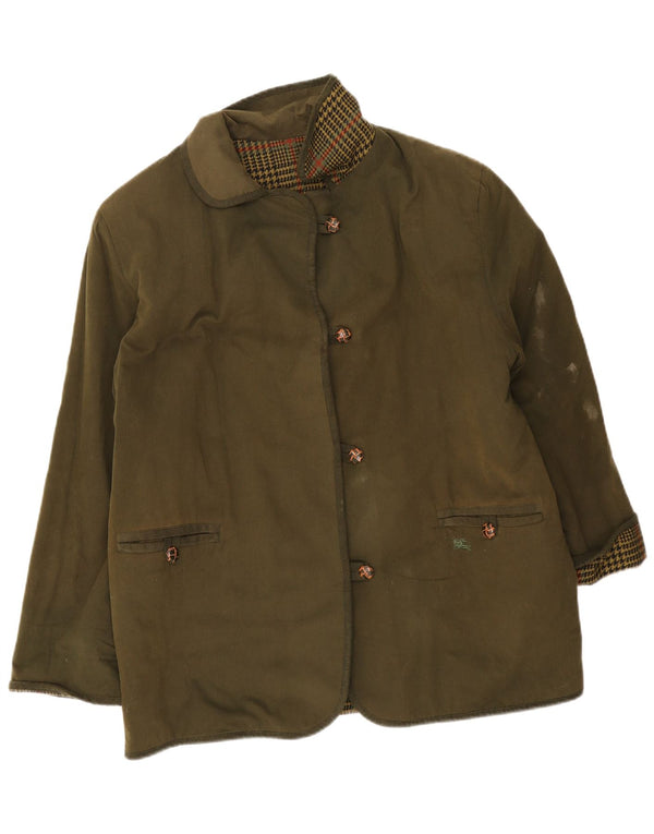 Burberrys Vendbar Herrejakke UK 40 Stor Khaki Bomuld